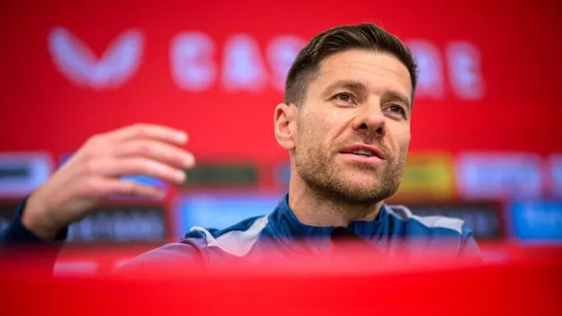 Xabi Alonso speaks to the press in Germany.