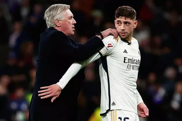 Carlo Ancelotti and Fede Valverde