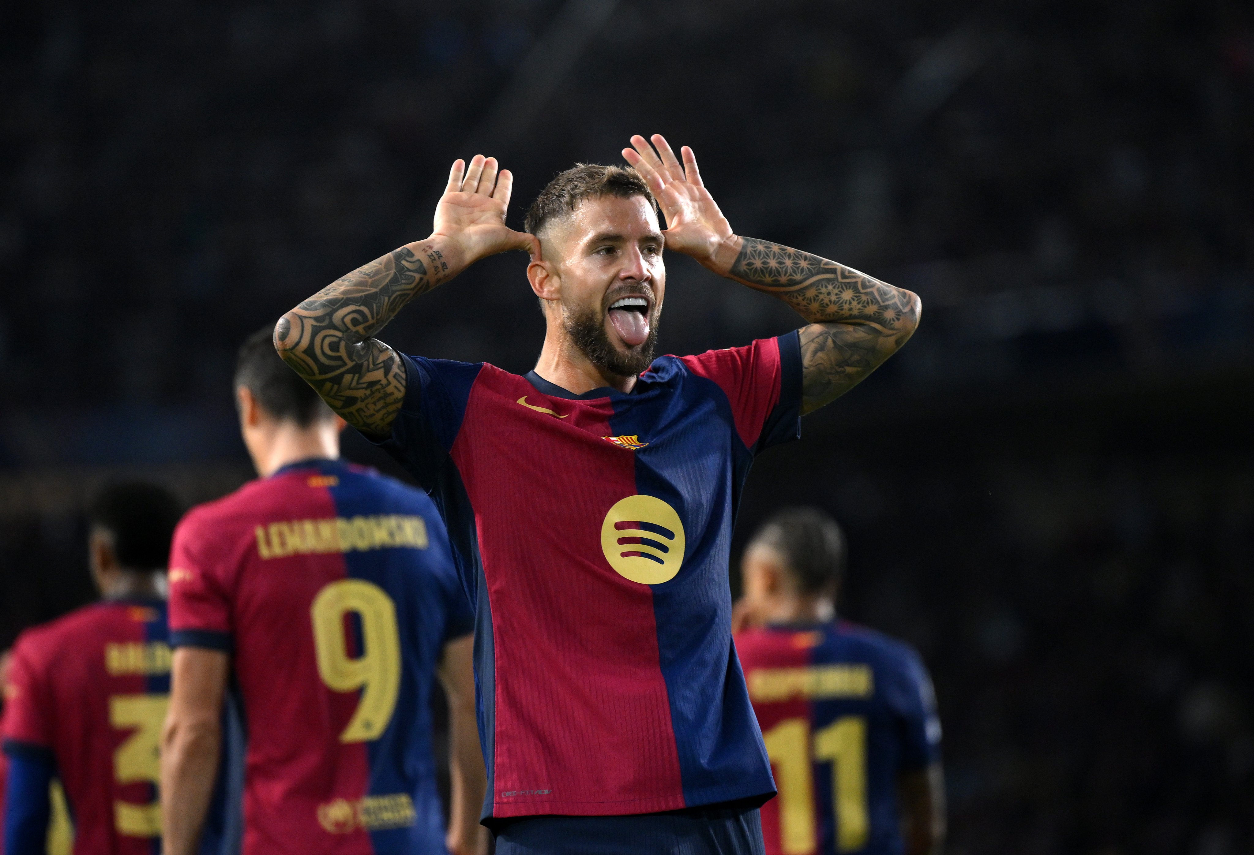Inigo Martinez celebrates a goal.