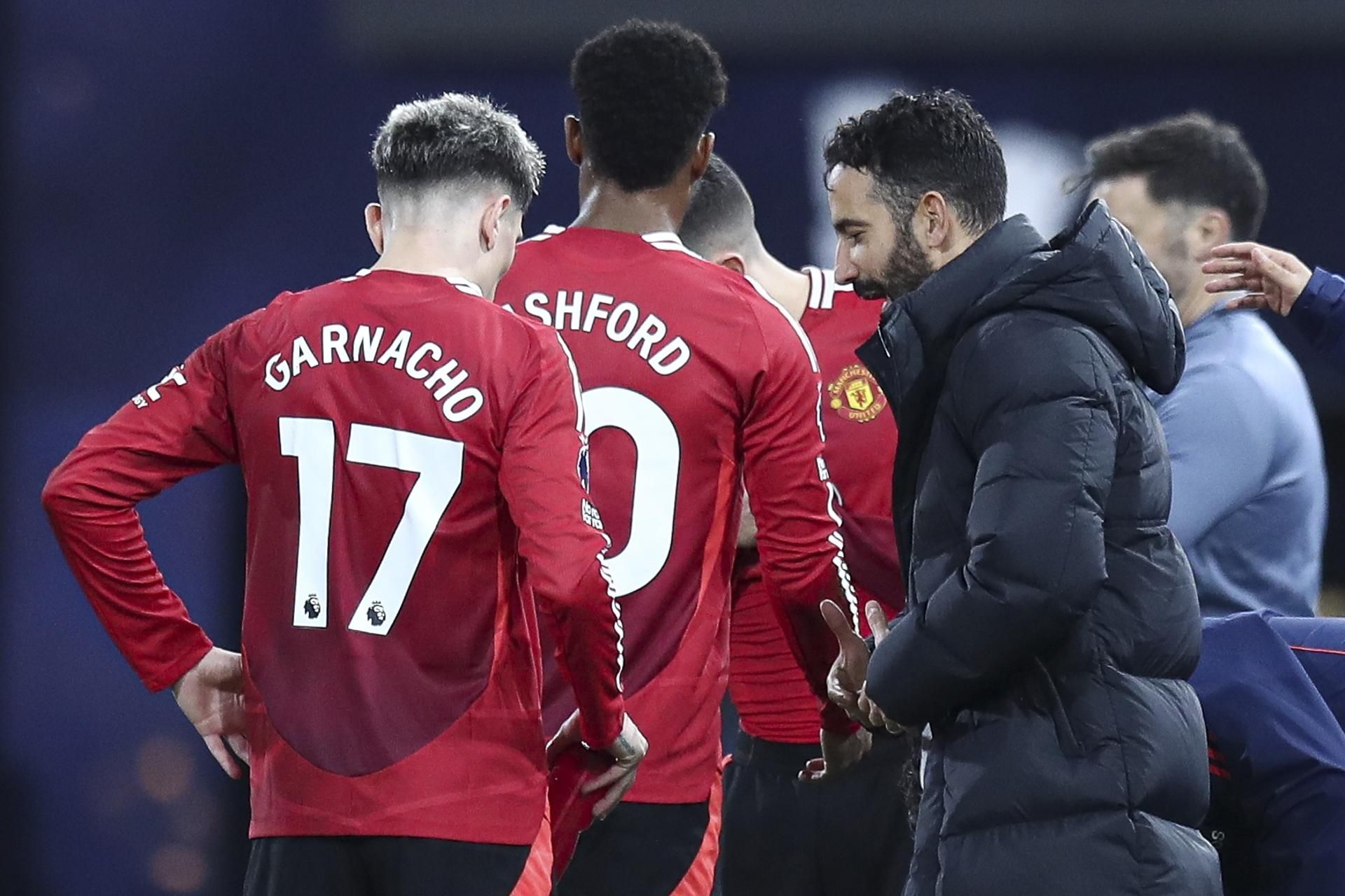 Marcus Rashford with Ruben Amorim