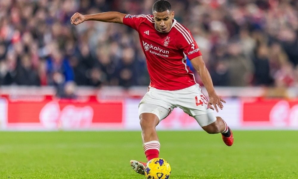 Murillo sprays a pass for Nottingham Forest.