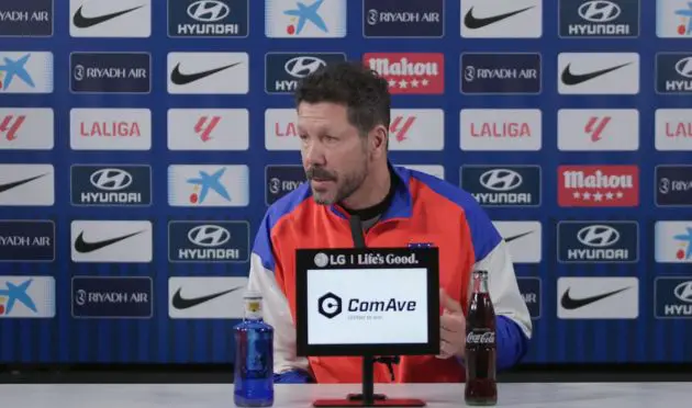 Simeone speaks to the press.