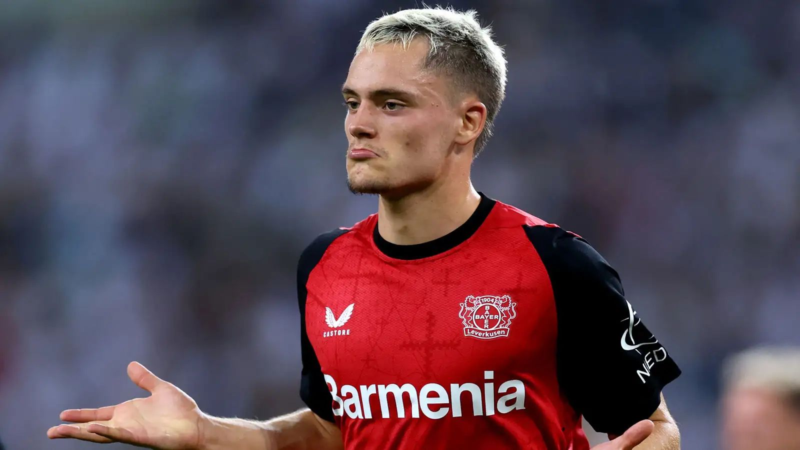 Wirtz celebrates for Bayer Leverkusen.