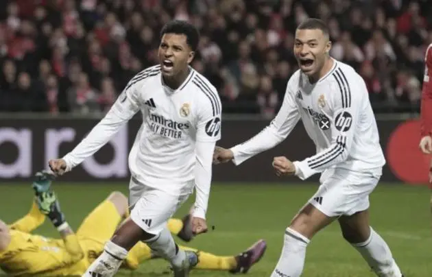 Rodrygo scores against Brest.