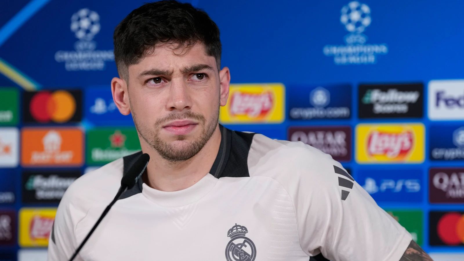 Fede Valverde in a press conference