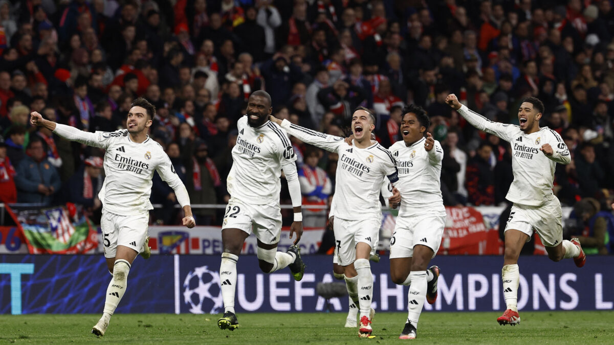 Real Madrid celebrate against Atletico Madrid