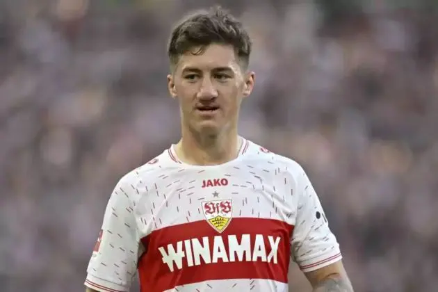 Stiller in action for Stuttgart.