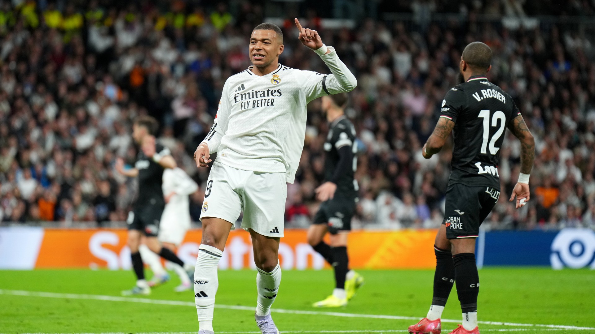 Kylian Mbappe celebrates against Leganes.