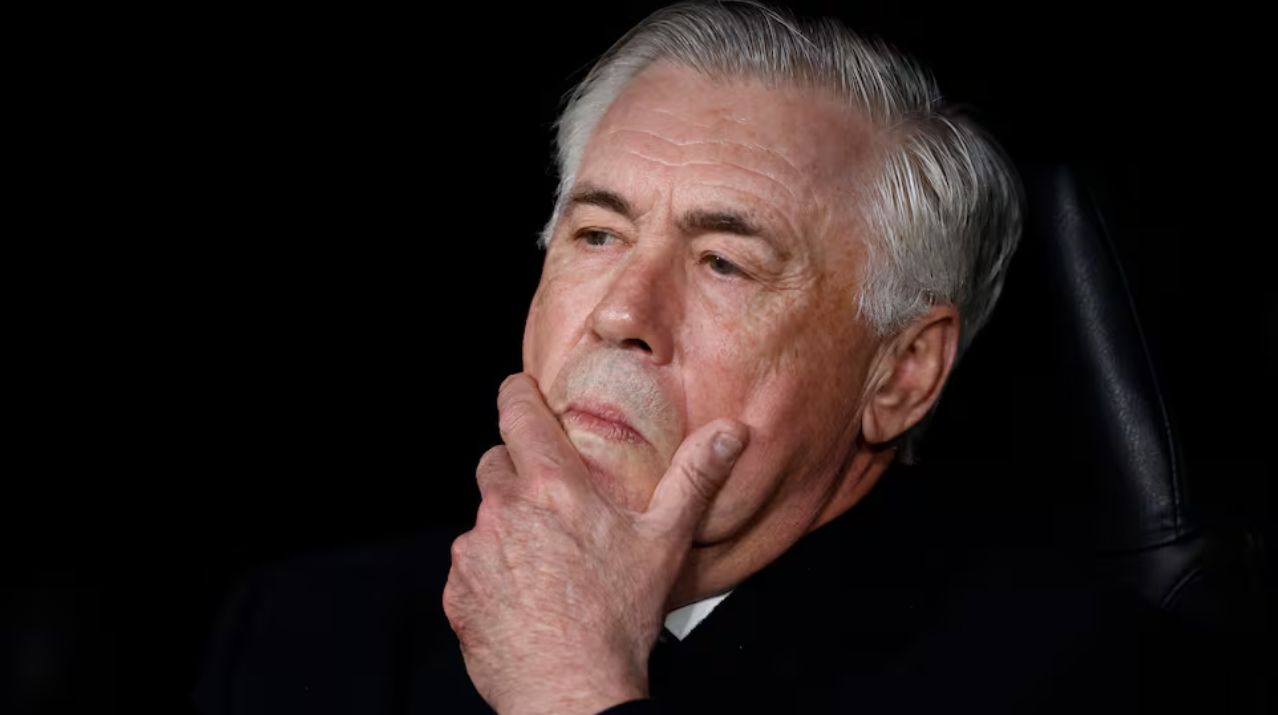 Carlo Ancelotti considers things from the bench.