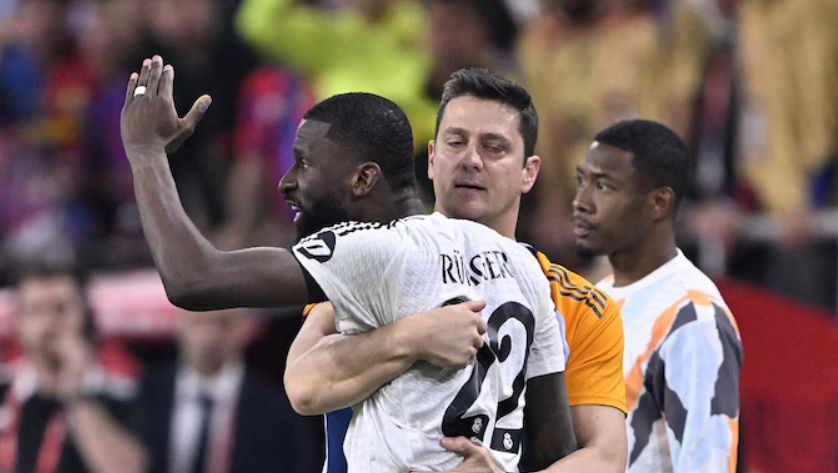 Rudiger is held back in the Copa del Rey fina.
