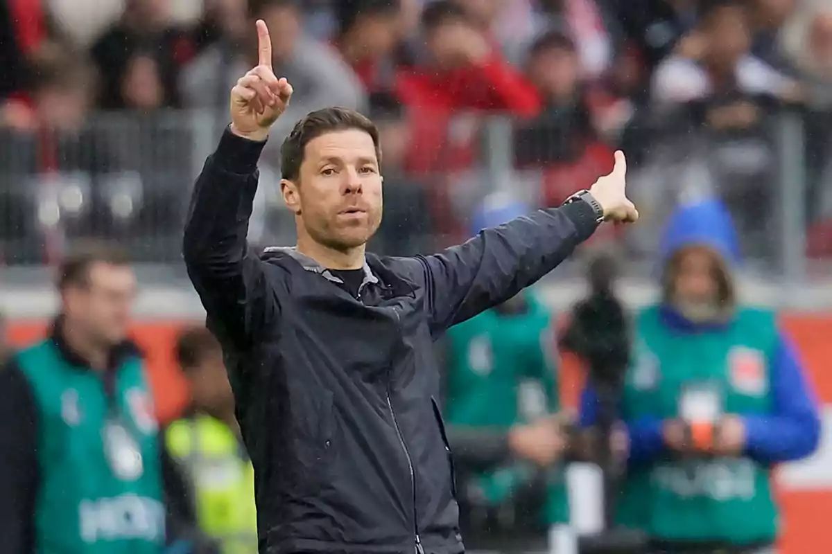 Alonso directs matters on the touchline.