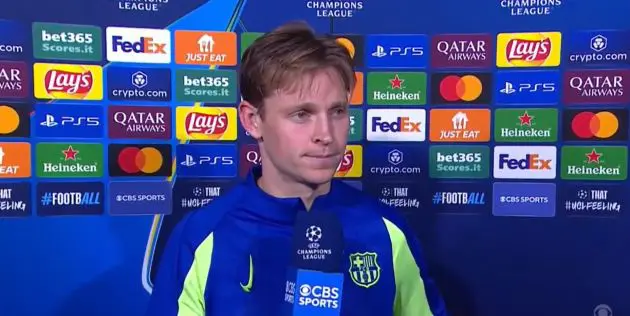 De Jong in a post-match interview.
