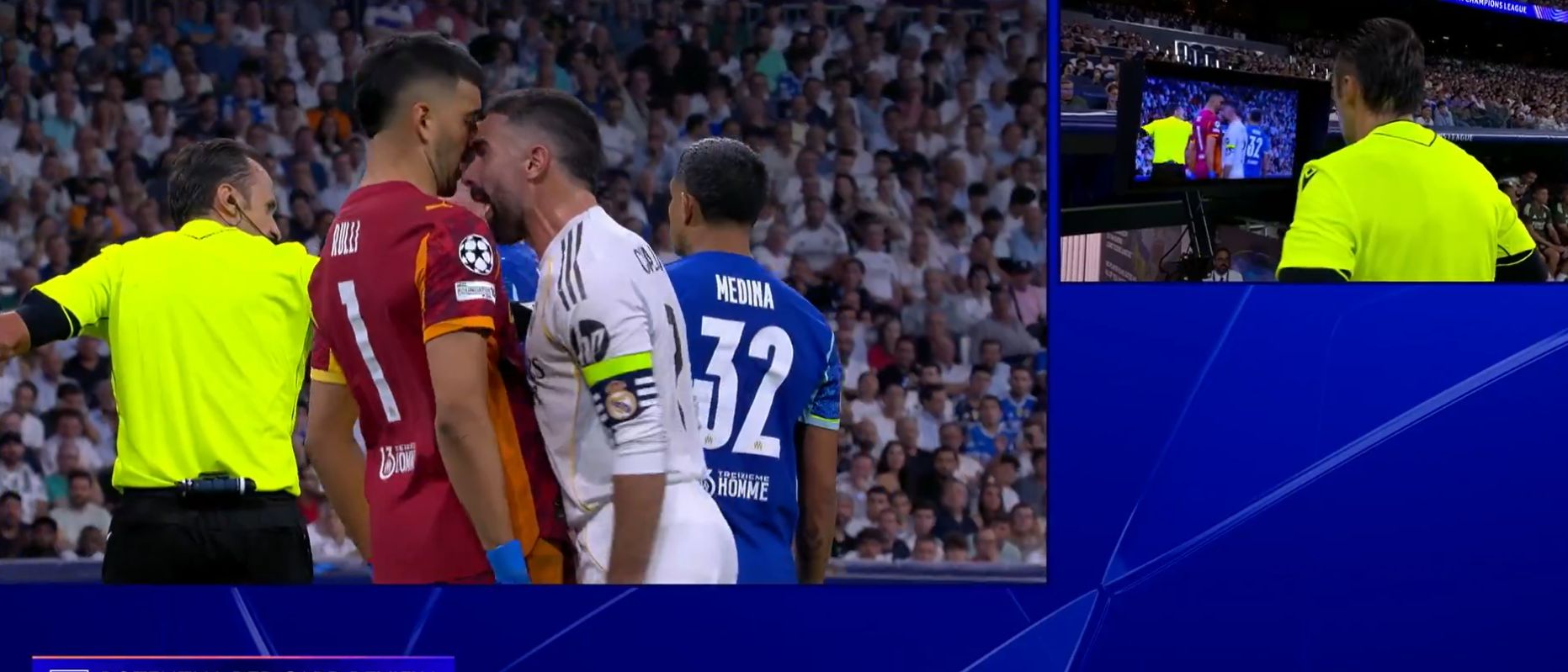 Carvajal headbutts Rulli.