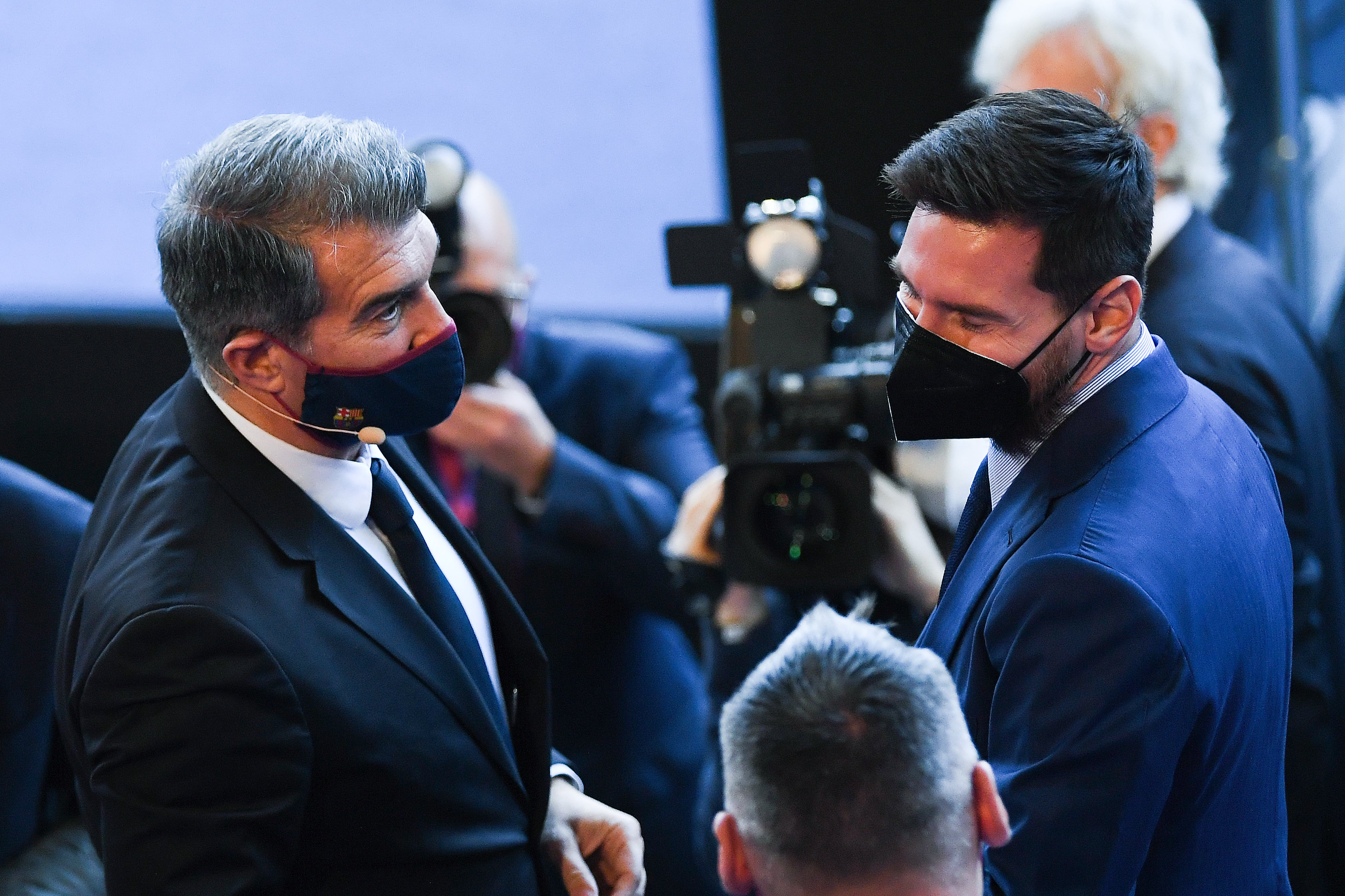 Lionel Messi and Joan Laporta months before his exit.