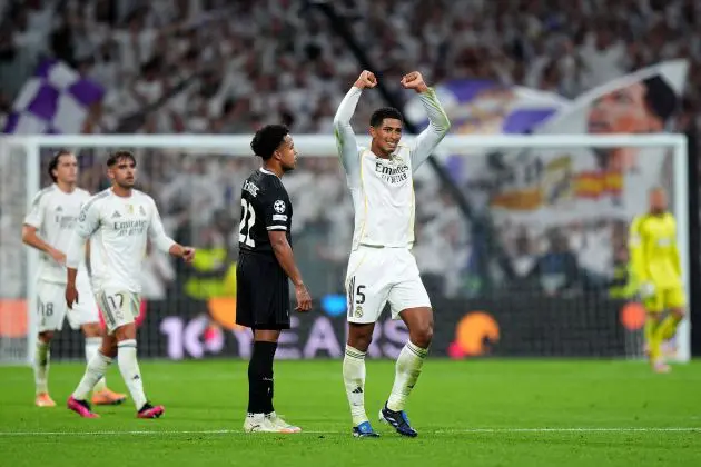 Bellingham celebrates against Juventus.