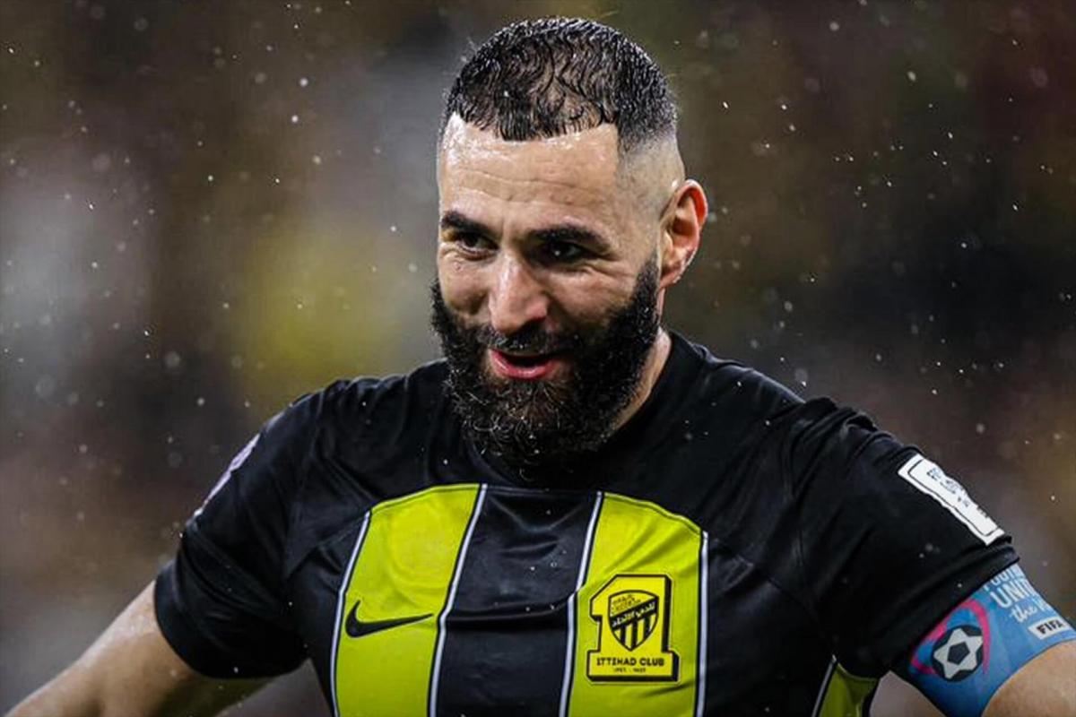 Benzema in action for Al-Ittihad.