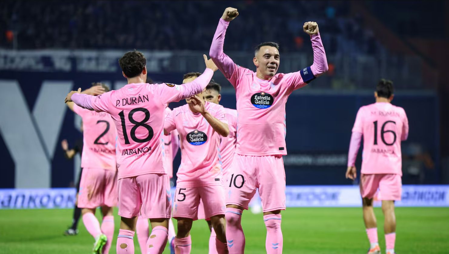 Aspas scores in the Europa League.