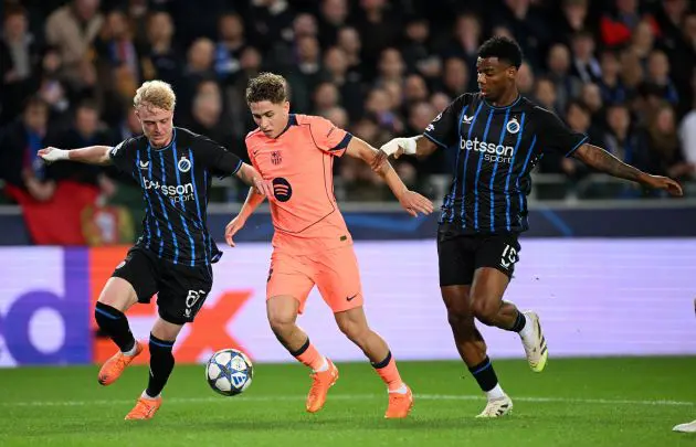Fermin Lopez in action against Club Brugge.