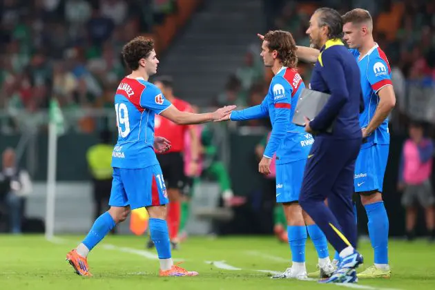 Griezmann replaces Julian Alvarez.
