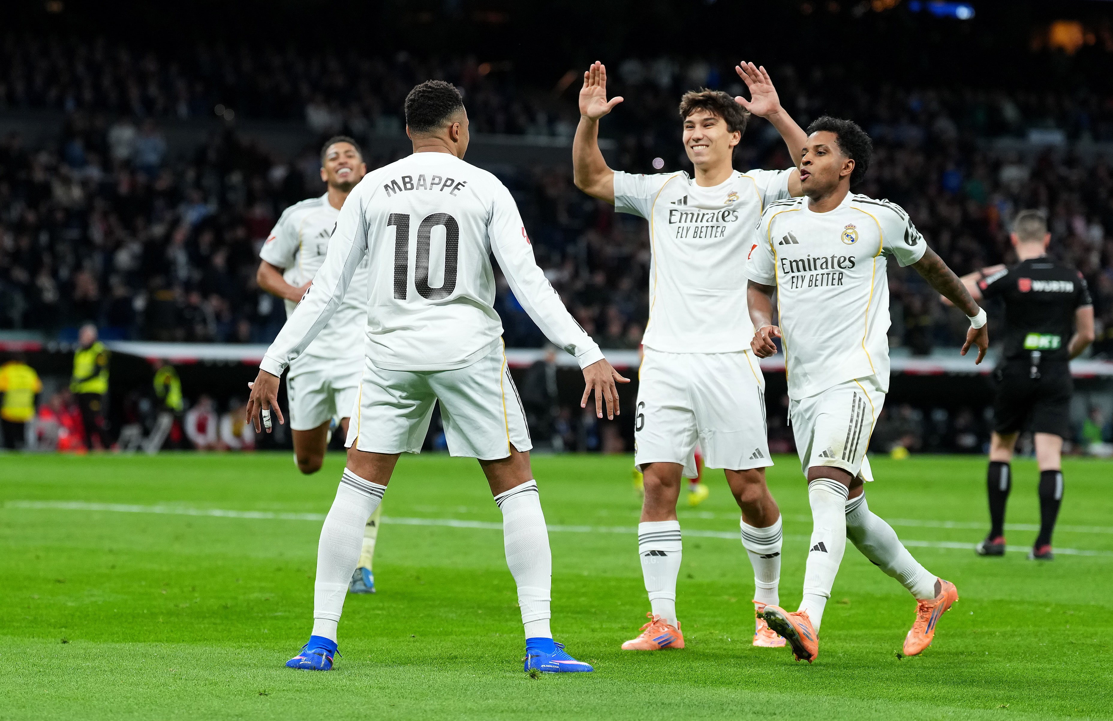 Mbappe celebrates against Sevilla.