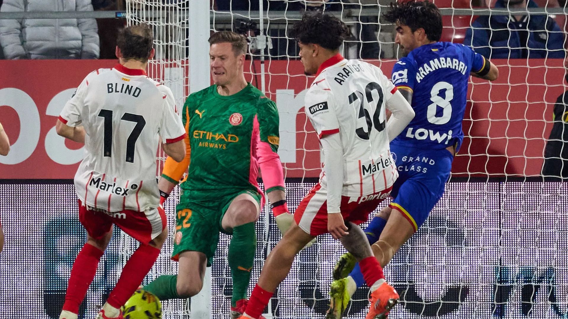 Ter Stegen made a key save in his debut.
