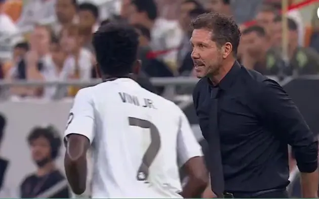 Vinicius and Simeone were involved in a heated argument.