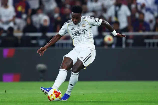 Vinicius in action during the Spanish Supercup.