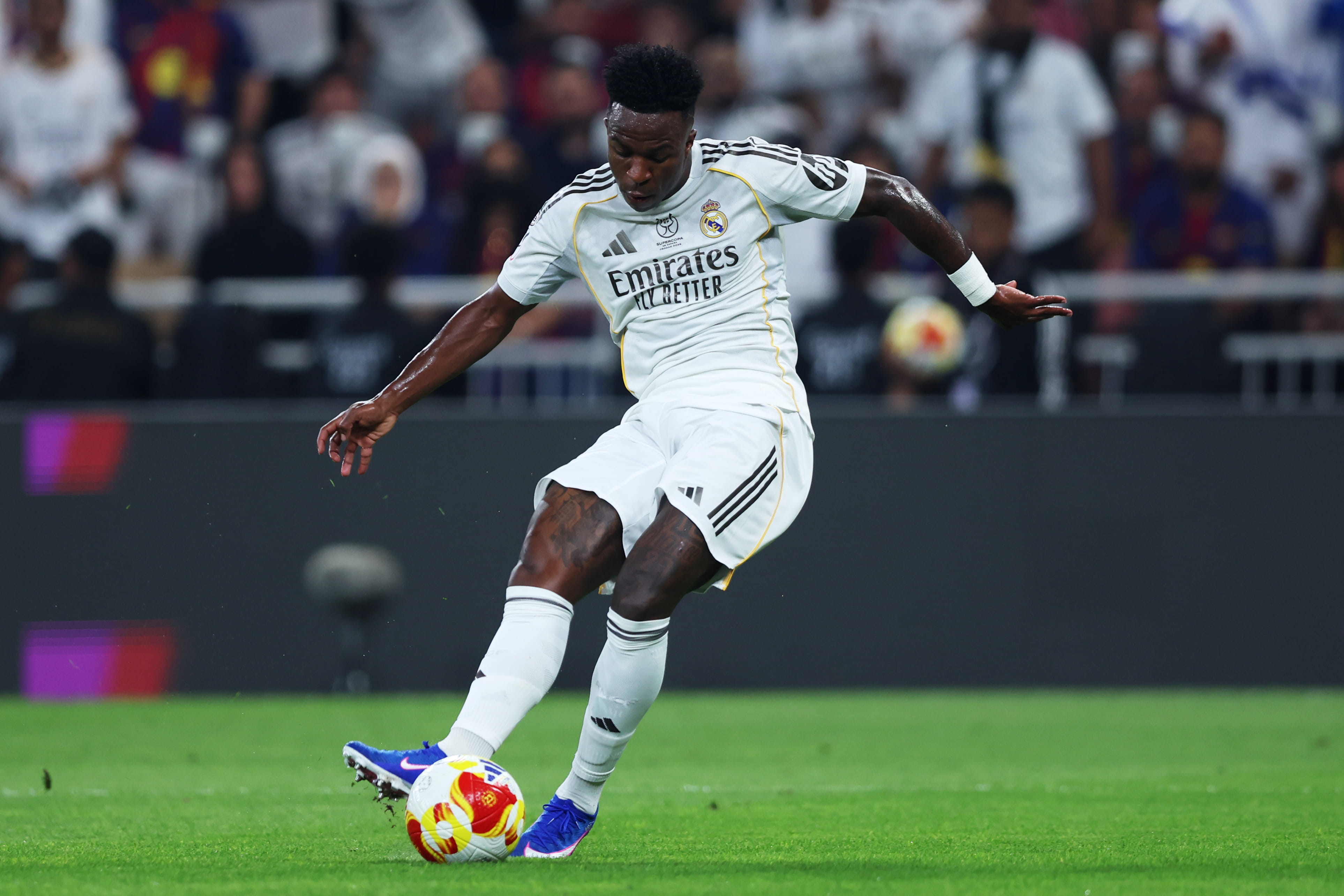 Vinicius in action during the Spanish Supercup.