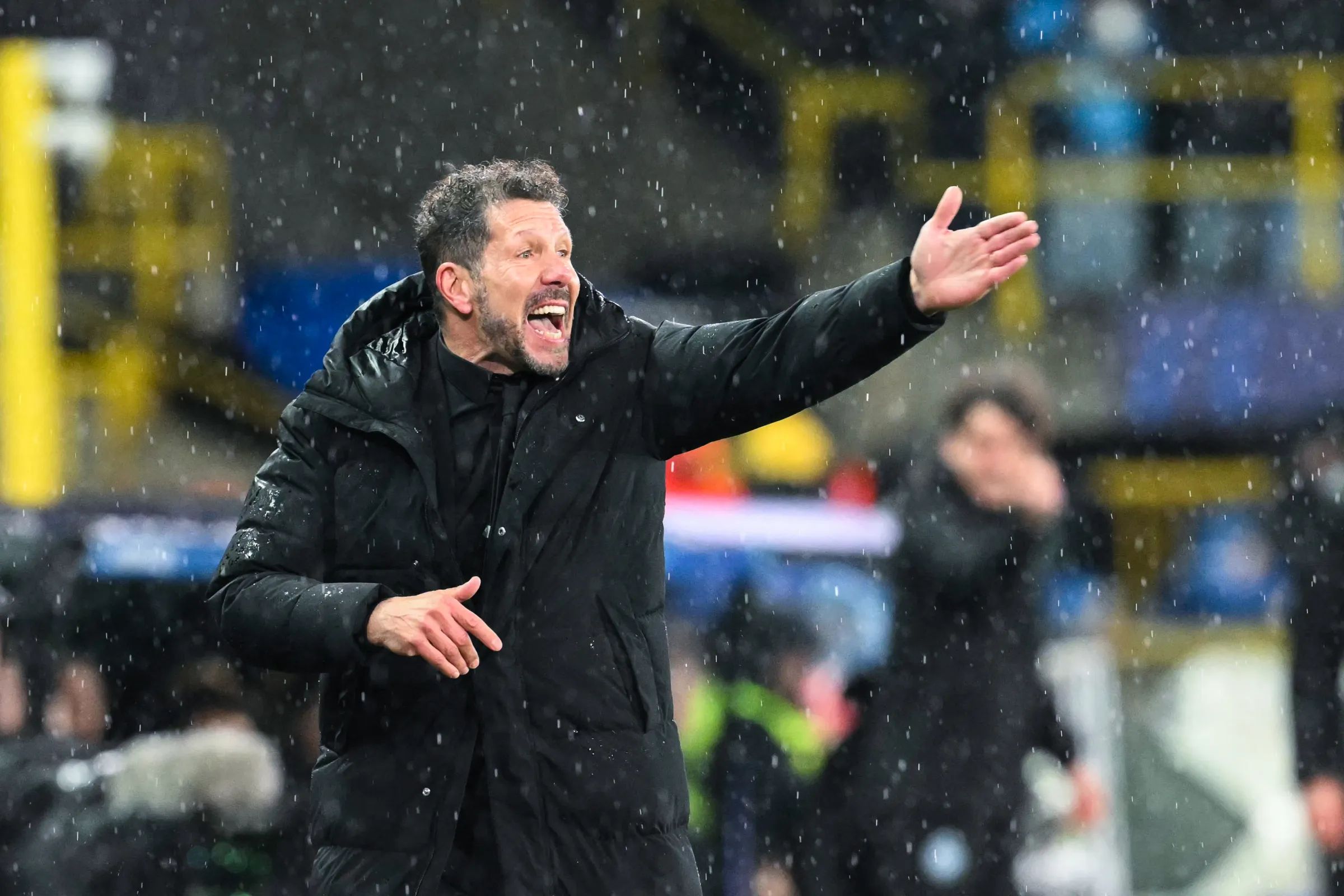 Simeone during Club Brugge-Atletico Madrid.