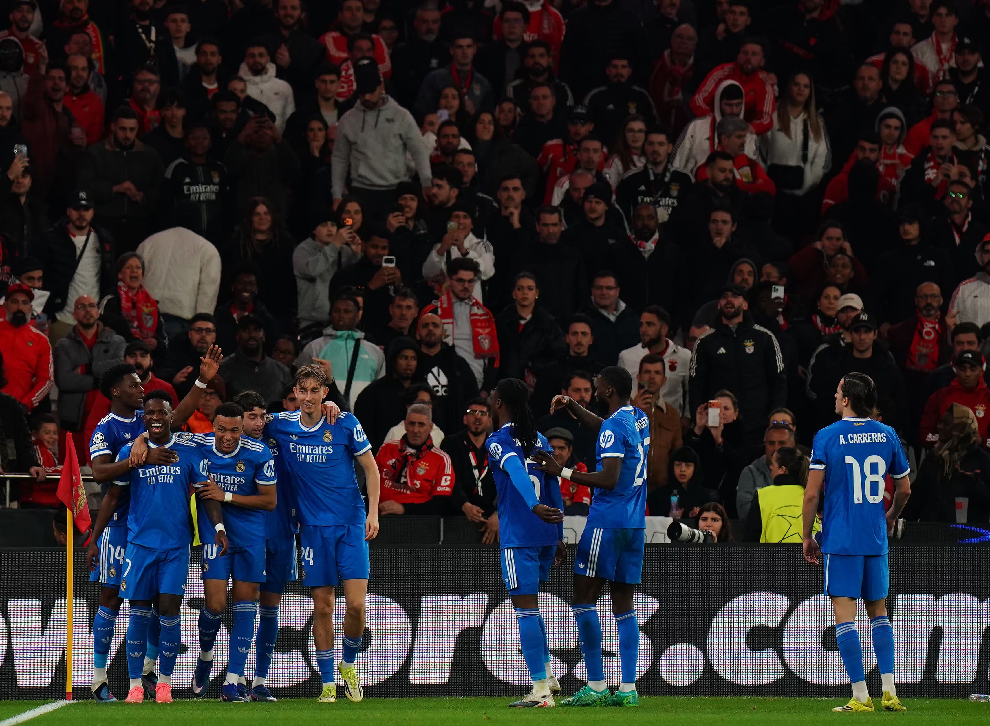 Real Madrid celebrate the winner.