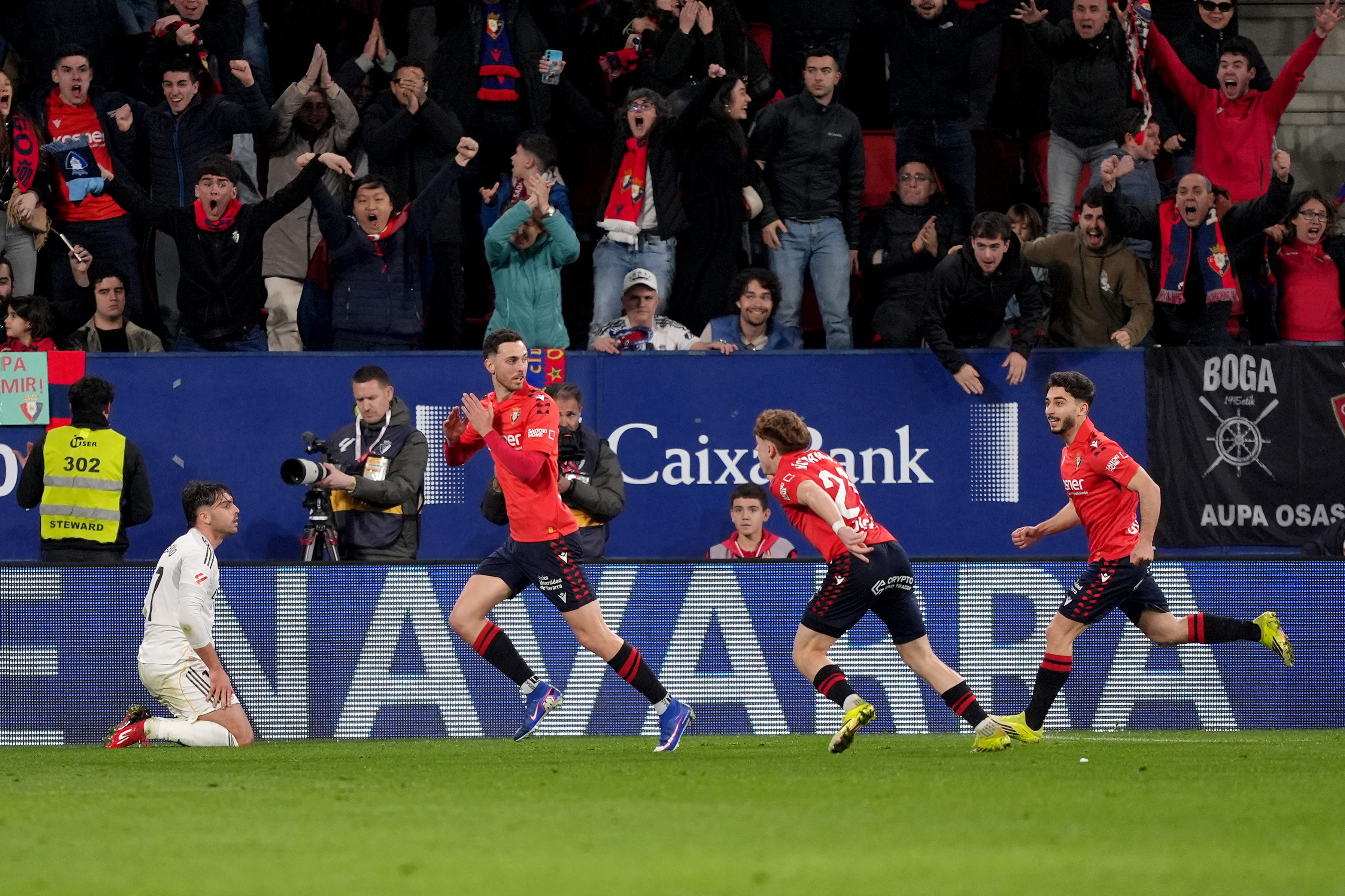 Raul Garcia de Haro celebrates against Real Madrid.