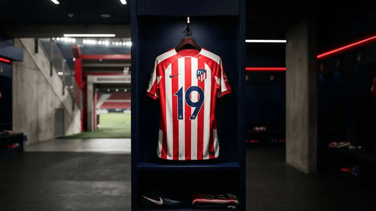 Atlético Madrid jersey in locker room symbolizing club's refusal to sell Julián Alvarez