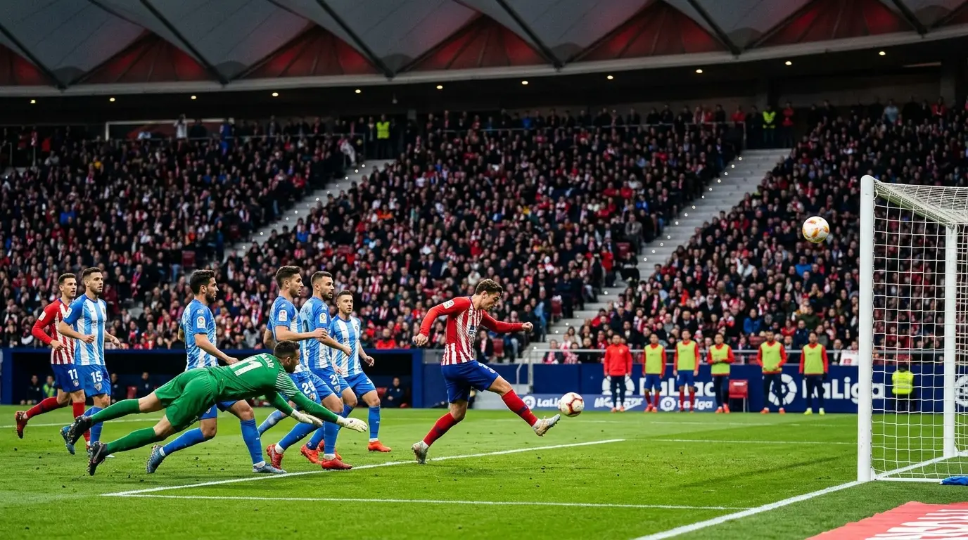 Atlético Madrid substitute scores a late goal against Málaga at the Metropolitano